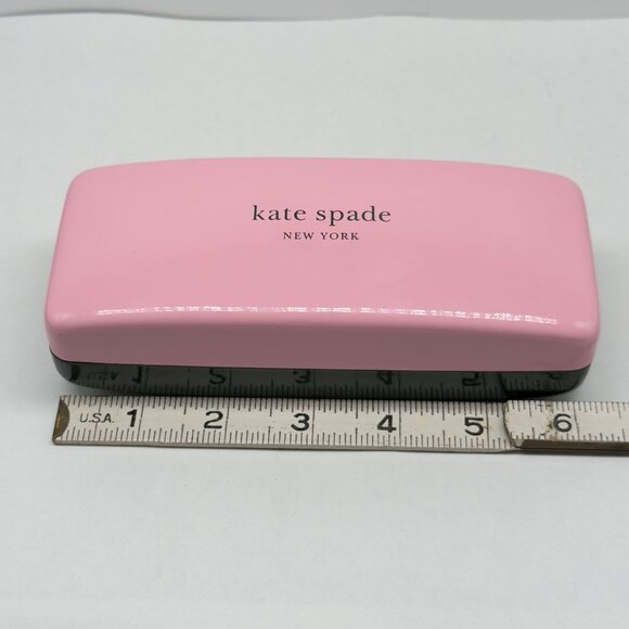 Kate Spade Pink Green Clamshell Eyeglasses Sunglasses Hard Case Cloth Medium - Picture 3 of 5